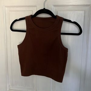 Brown cropped tank top